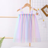 Girls Fashion Suspender Tutu Dress Baby Kids Children Princess Colorful Dress