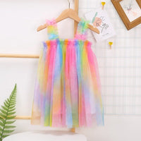 Girls Fashion Suspender Tutu Dress Baby Kids Children Princess Colorful Dress