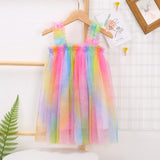 Girls Fashion Suspender Tutu Dress Baby Kids Children Princess Colorful Dress