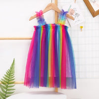 Girls Fashion Suspender Tutu Dress Baby Kids Children Princess Colorful Dress