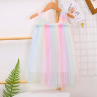 Girls Fashion Suspender Tutu Dress Baby Kids Children Princess Colorful Dress