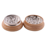 Wooden 55mm Smoke Grinder 2Parts Metal Teeth Herb Spice Crusher Kitchen Gadgets Manual Tobacco Grinder For Smoking Accessories