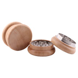 Wooden 55mm Smoke Grinder 2Parts Metal Teeth Herb Spice Crusher Kitchen Gadgets Manual Tobacco Grinder For Smoking Accessories