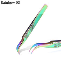 Stainless Steel Eyelashes Tweezers Professional For Lashes Extension Gold Decor Anti-static Eyebrow Tweezers Eyelash Extension