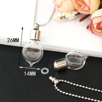 2PCS Glass Locket Urn Jewelry Cremation Jewelry Urn Necklace for Ashes Fillable vials Necklaces Blood Vial Necklace