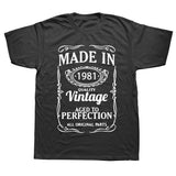 Vintage 1981 40 Years Old T Shirt Men Cotton Short Sleeve T-shirt Tshirt Camiseta Clothing Funny New 40th Birthday