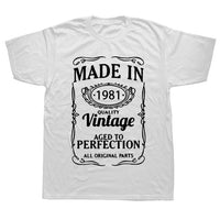 Vintage 1981 40 Years Old T Shirt Men Cotton Short Sleeve T-shirt Tshirt Camiseta Clothing Funny New 40th Birthday