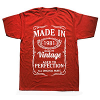 Vintage 1981 40 Years Old T Shirt Men Cotton Short Sleeve T-shirt Tshirt Camiseta Clothing Funny New 40th Birthday