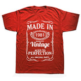Vintage 1981 40 Years Old T Shirt Men Cotton Short Sleeve T-shirt Tshirt Camiseta Clothing Funny New 40th Birthday