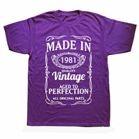 Vintage 1981 40 Years Old T Shirt Men Cotton Short Sleeve T-shirt Tshirt Camiseta Clothing Funny New 40th Birthday