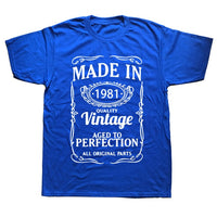 Vintage 1981 40 Years Old T Shirt Men Cotton Short Sleeve T-shirt Tshirt Camiseta Clothing Funny New 40th Birthday