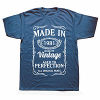 Vintage 1981 40 Years Old T Shirt Men Cotton Short Sleeve T-shirt Tshirt Camiseta Clothing Funny New 40th Birthday