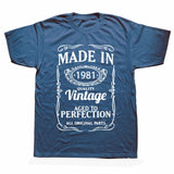 Vintage 1981 40 Years Old T Shirt Men Cotton Short Sleeve T-shirt Tshirt Camiseta Clothing Funny New 40th Birthday