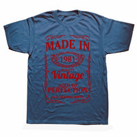 Vintage 1981 40 Years Old T Shirt Men Cotton Short Sleeve T-shirt Tshirt Camiseta Clothing Funny New 40th Birthday