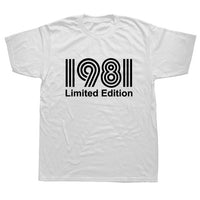 Vintage 1981 40 Years Old T Shirt Men Cotton Short Sleeve T-shirt Tshirt Camiseta Clothing Funny New 40th Birthday