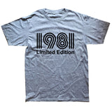 Vintage 1981 40 Years Old T Shirt Men Cotton Short Sleeve T-shirt Tshirt Camiseta Clothing Funny New 40th Birthday