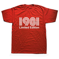 Vintage 1981 40 Years Old T Shirt Men Cotton Short Sleeve T-shirt Tshirt Camiseta Clothing Funny New 40th Birthday