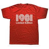 Vintage 1981 40 Years Old T Shirt Men Cotton Short Sleeve T-shirt Tshirt Camiseta Clothing Funny New 40th Birthday