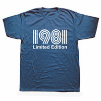 Vintage 1981 40 Years Old T Shirt Men Cotton Short Sleeve T-shirt Tshirt Camiseta Clothing Funny New 40th Birthday