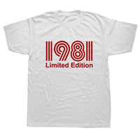 Vintage 1981 40 Years Old T Shirt Men Cotton Short Sleeve T-shirt Tshirt Camiseta Clothing Funny New 40th Birthday