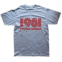 Vintage 1981 40 Years Old T Shirt Men Cotton Short Sleeve T-shirt Tshirt Camiseta Clothing Funny New 40th Birthday