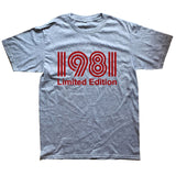 Vintage 1981 40 Years Old T Shirt Men Cotton Short Sleeve T-shirt Tshirt Camiseta Clothing Funny New 40th Birthday