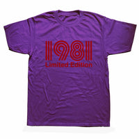 Vintage 1981 40 Years Old T Shirt Men Cotton Short Sleeve T-shirt Tshirt Camiseta Clothing Funny New 40th Birthday