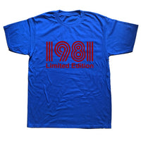 Vintage 1981 40 Years Old T Shirt Men Cotton Short Sleeve T-shirt Tshirt Camiseta Clothing Funny New 40th Birthday