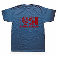 Vintage 1981 40 Years Old T Shirt Men Cotton Short Sleeve T-shirt Tshirt Camiseta Clothing Funny New 40th Birthday