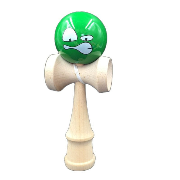 18cm Spoof Funny Face Kendama Beech Wooden Juggling Skillful Balls Professional Outdoor Sports Toys for Kids Adults