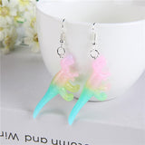 1Pair  Woman Drop Earrings Flatback Resin Dinosaur Charms  Girls  Birthday Gifts Teens Jewelry