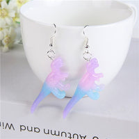 1Pair  Woman Drop Earrings Flatback Resin Dinosaur Charms  Girls  Birthday Gifts Teens Jewelry