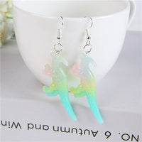 1Pair  Woman Drop Earrings Flatback Resin Dinosaur Charms  Girls  Birthday Gifts Teens Jewelry