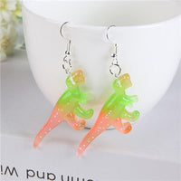 1Pair  Woman Drop Earrings Flatback Resin Dinosaur Charms  Girls  Birthday Gifts Teens Jewelry