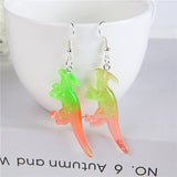 1Pair  Woman Drop Earrings Flatback Resin Dinosaur Charms  Girls  Birthday Gifts Teens Jewelry