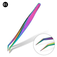 Stainless Steel Eyelashes Tweezers Professional For Lashes Extension Gold Decor Anti-static Eyebrow Tweezers Eyelash Extension