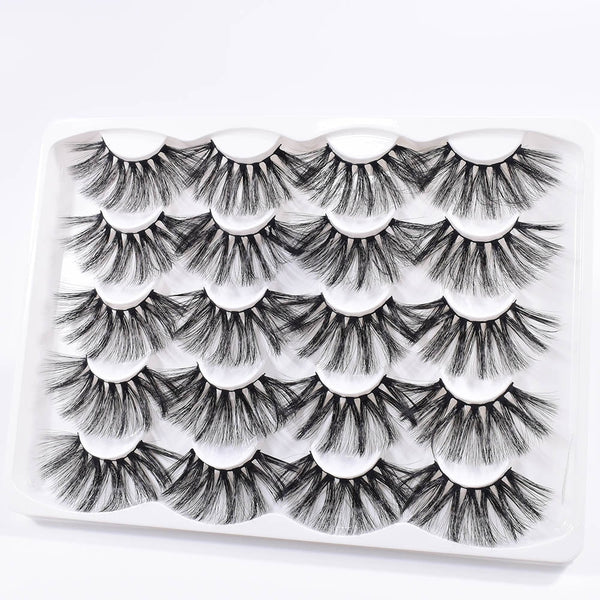 5/8/10Pairs 25mm 3D Mink Lashes Dramatic False Eyelashes  Wispy Fake Eyelash Extension Volume Faux Cils Handmade Eye Makeup
