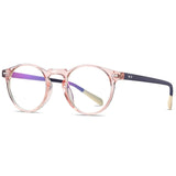 CRIXALIS Vintage Blue Light Blocking Glasses Women Round Flexible Optics Reading Frame Computer Gaming Eyewear Men UV400