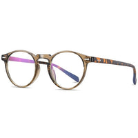 CRIXALIS Vintage Blue Light Blocking Glasses Women Round Flexible Optics Reading Frame Computer Gaming Eyewear Men UV400