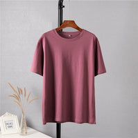 Hirsionsan 100% Cotton Oversized T Shirt Women Harajuku Basic Loose Short Sleeve Tees Soft Female Solid Tops Khaki Summer Jumper