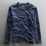 6007 Men Spring Autumn Fashion Brand Japan Style Vintage Slim Fit Cotton Long Sleeve T-shirts Male Casual Tees Pullover Tshirts