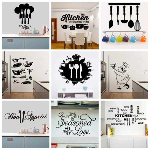 NEW Kitchen Wall Art Decal Wall Stickers For Kitchen Room Nature Decor Quote Wallpaper Vinyl Decals Mural