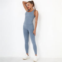 2 Pcs Sets Yoga Suit Tummy Control Sports Suits High Stretch Yoga Leggings Sets Fitness Sports Shirt Sets Training Sets Gym Wear