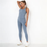 2 Pcs Sets Yoga Suit Tummy Control Sports Suits High Stretch Yoga Leggings Sets Fitness Sports Shirt Sets Training Sets Gym Wear