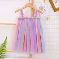 Girls Fashion Suspender Tutu Dress Baby Kids Children Princess Colorful Dress
