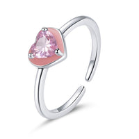 WOSTU Real 925 Sterling Silver Open Ring Finger Adjustable Size Wedding Rings For Women Engagement Fashion Silver Jewelry Gift