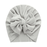 Solid Ribbed Bunny Knot Turban Hats for Baby Boys Girls Beanies Striped Thin Elastic Caps Bonnet Newborn Toddler 0-4T Headwraps