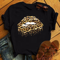 Maycaur Fashion Leopard Print Love T-shirts Mouse Female Shirt Casual White Women Tshirts Harajuku T Shirt Femme Tops Tees