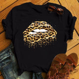 Maycaur Fashion Leopard Print Love T-shirts Mouse Female Shirt Casual White Women Tshirts Harajuku T Shirt Femme Tops Tees