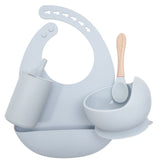 2021 Silicone Baby Feeding Newborn Accessories Waterproof Baby Bibs Bowl Eco-friendly Sippy Cup Spoon Portable Infant Tableware
